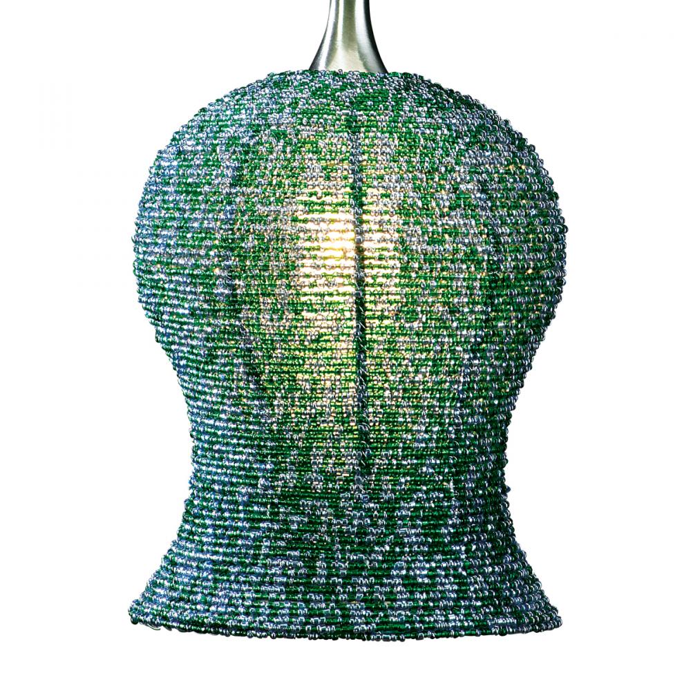 Bell Angoor Beaded Glass, Bluish Green