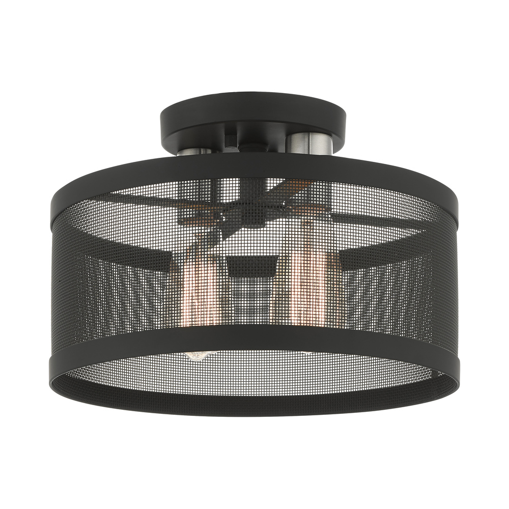 2 Lt Black Semi Flush Mount