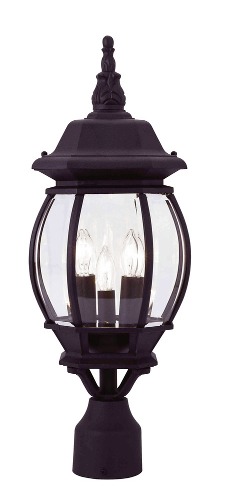 3 Light Black Outdoor Post Lantern