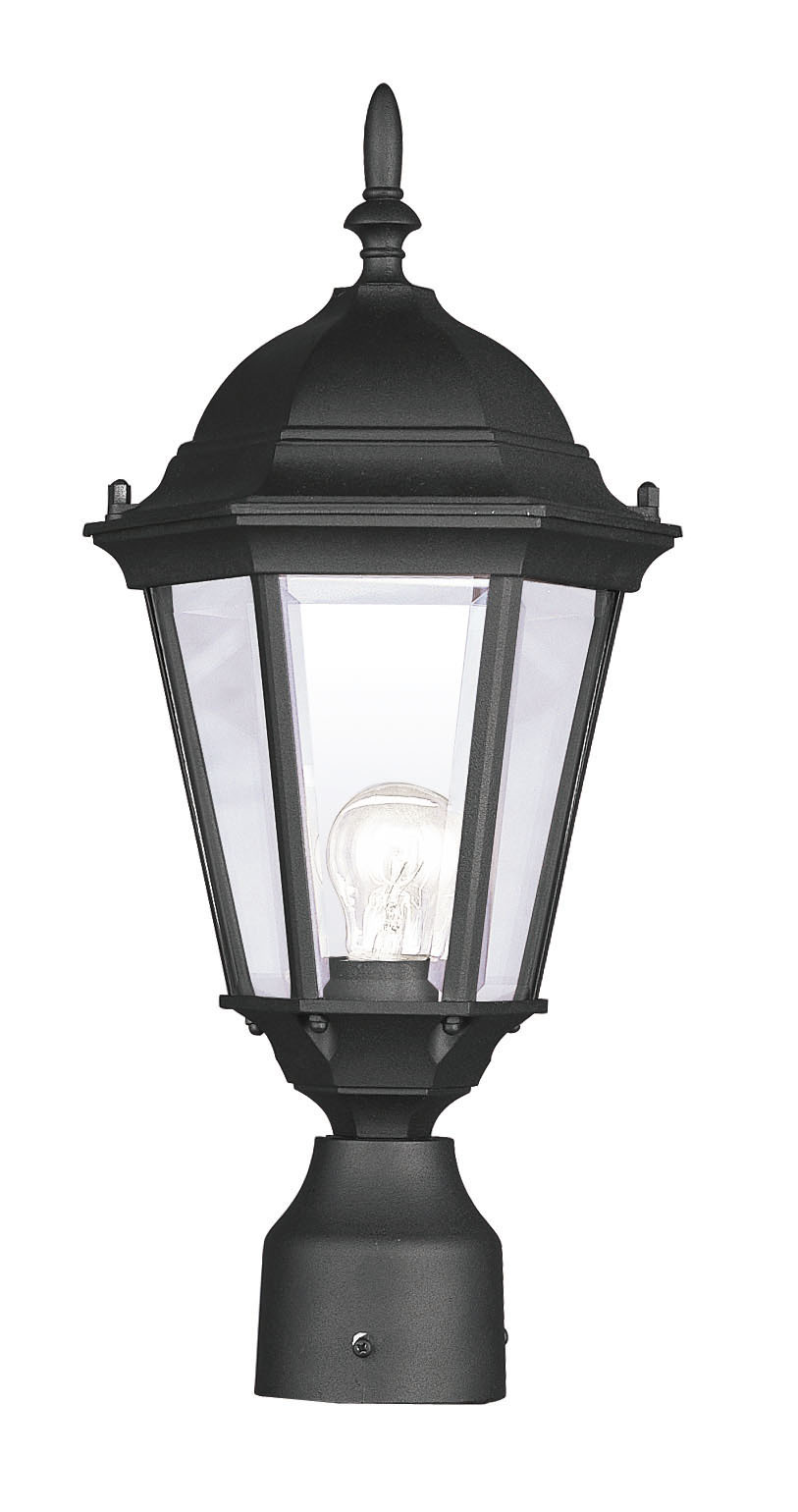 1 Light Black Outdoor Post Lantern
