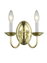 Livex Lighting 4152-02 - 2 Light Polished Brass Wall Sconce
