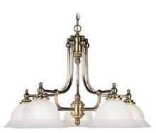 Livex Lighting 4255-01 - 5 Light Antique Brass Chandelier