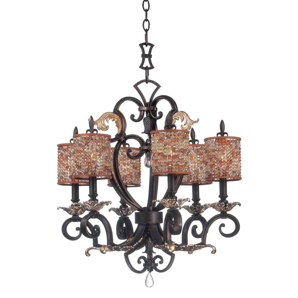 Chesapeake 6 Light Small Chandelier With Beaded Shade