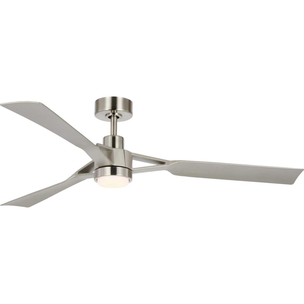 Belen Collection 60-in Three-Blade Brushed Nickel Modern Ceiling Fan with Silver Blades