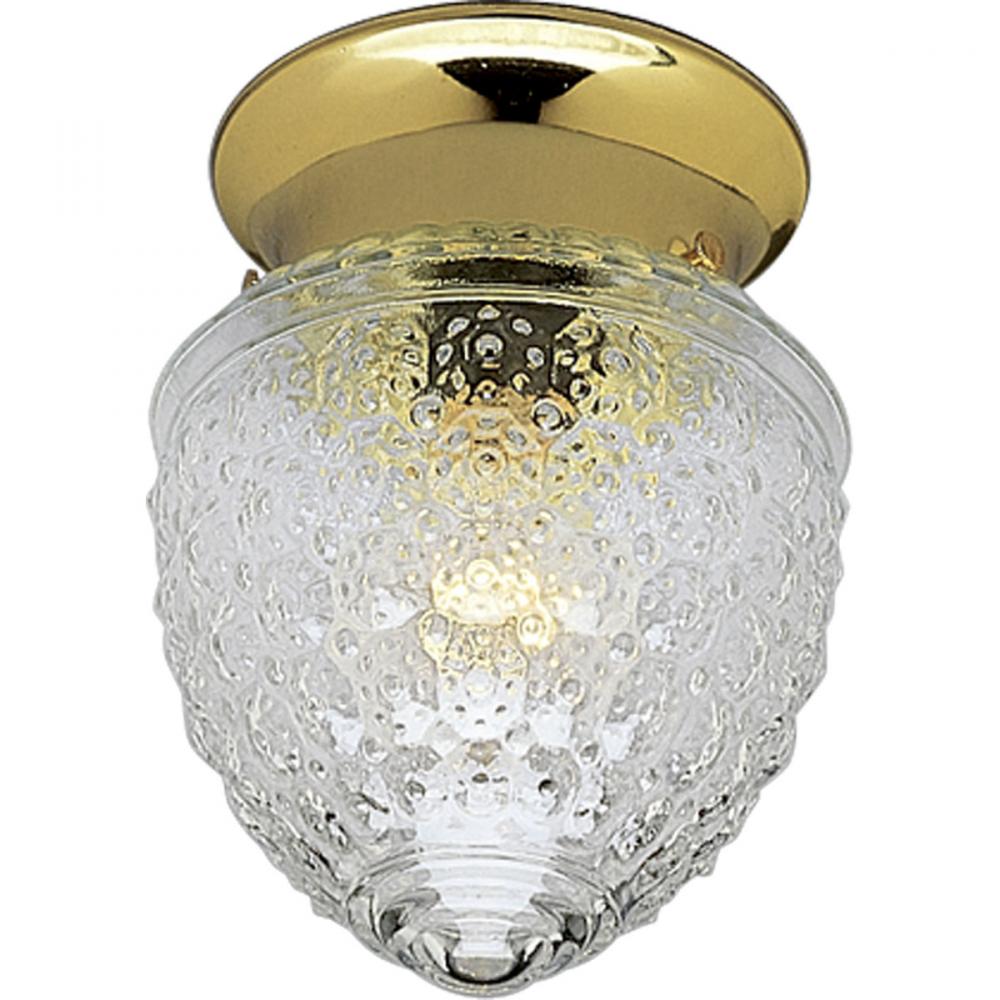One-Light Glass Globe 5-1/2" Close-to-Ceiling