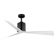 Progress P250109-031 - Paso Collection 60-in Three-Blade Black with Matte White Blades Luxe Industrial Ceiling Fan