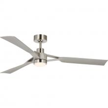 Progress P250117-009-30 - Belen Collection 60-in Three-Blade Brushed Nickel Modern Ceiling Fan with Silver Blades
