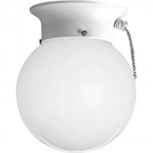 Progress P3605-30SW - One-Light Glass Globe 6" Close-to-Ceiling