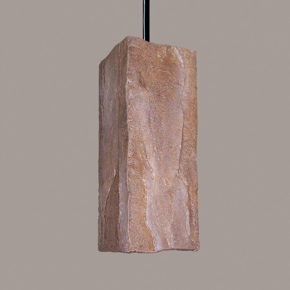 Stone Pendant Brown (White Cord & Canopy)