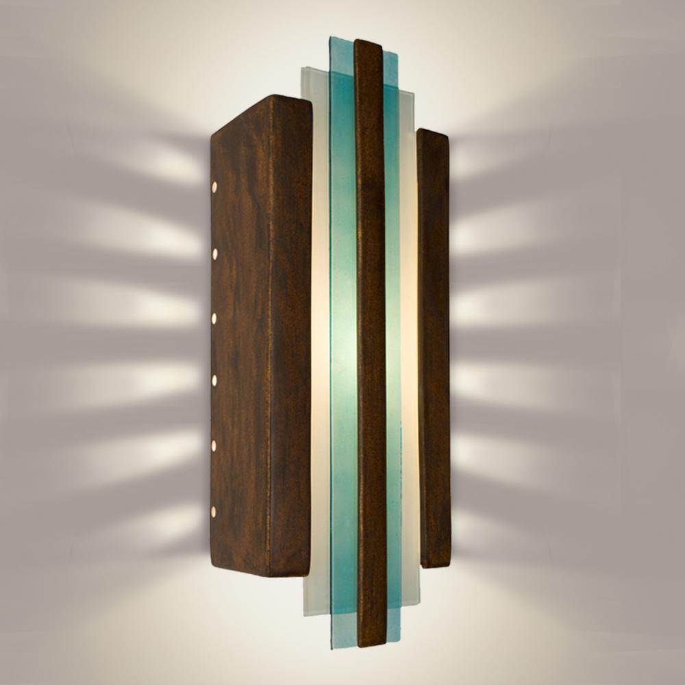 Empire Wall Sconce Butternut and Turquoise