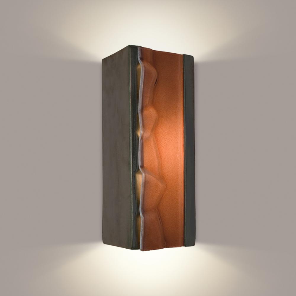 River Rock Wall Sconce Gunmetal and Rosewood