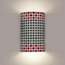 A-19 M20309-RB-1LEDE26 - Checkers Wall Sconce Red and Black with LED bulb included