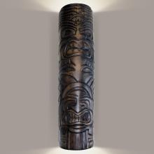 A-19 NT003-DT-2LEDE26 - Tiki Totem Wall Sconce Dark Teak with LED bulbs included