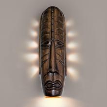 A-19 NT004-DT-1LEDE26 - Tribal Mask Wall Sconce Dark Teak with LED bulb included