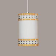 A-19 PM20301-SY-WCC - Borders Pendant Sunflower Yellow (White Cord & Canopy)