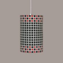 A-19 PM20309-RB-WCC - Checkers Pendant Red and Black (White Cord & Canopy)