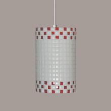 A-19 PM20309-RW-WCC - Checkers Pendant Red and White (White Cord & Canopy)