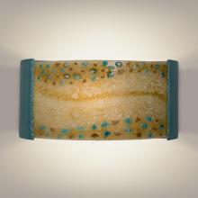 A-19 RE108-TC-MAB - Ebb and Flow Wall Sconce Teal Crackle and Multi Amber