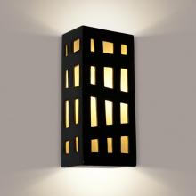 A-19 RE110-BG-WF - Grid Wall Sconce Black Gloss and White Frost