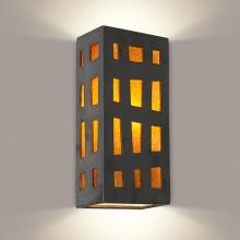 A-19 RE110-GM-TG - Grid Wall Sconce Gunmetal and Tangelo