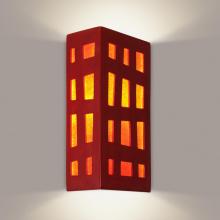 A-19 RE110-MR-FR - Grid Wall Sconce Matador Red and Fire