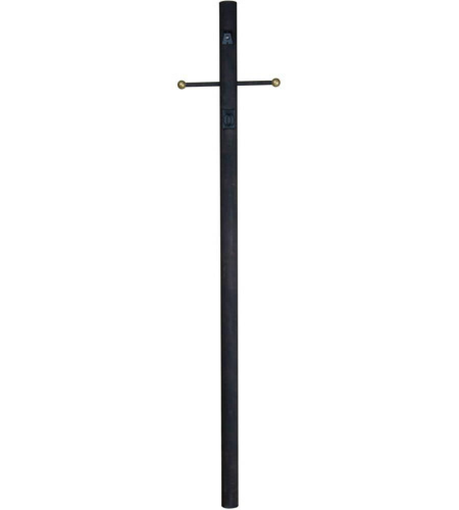 84" Smooth Direct Burial Post w/ Photocell & Convenience Outlet in Textured Black