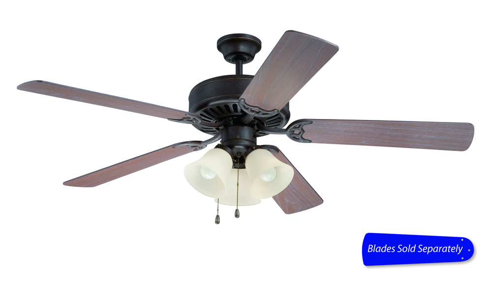 Pro Builder 206 52" Ceiling Fan with Light in Aged Bronze Textured (Blades Sold Separately)