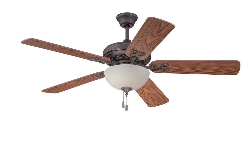 Majestic with Light Kit 54" Ceiling Fan with Blades and Light in Aged Bronze/Vintage Madera