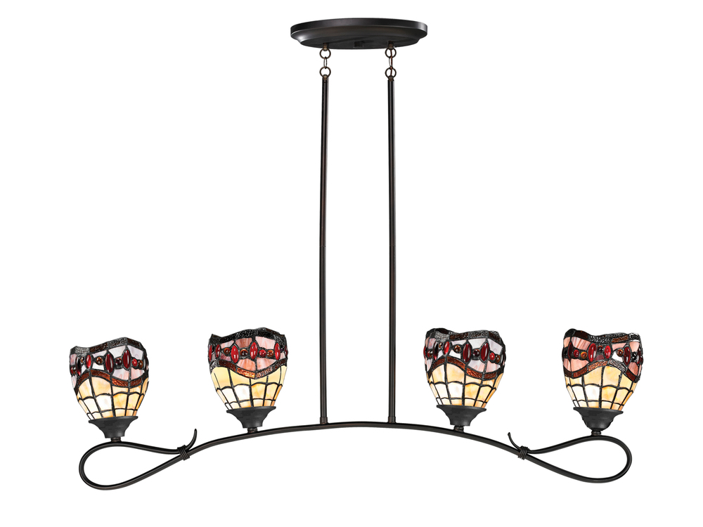 Fall River 4-Light Tiffany Island Fixture