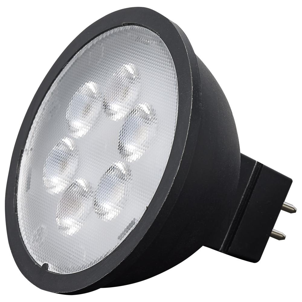 4.5 Watt MR16 LED; Black Finish; 3000K; GU5.3 Base; 360 Lumens; 12 Volt