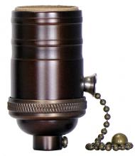 Satco Products Inc. 80/2445 - On-Off Pull Chain Socket; 1/8 IPS; 4 Piece Stamped Solid Brass; Dark Antique Brass Finish; 660W;