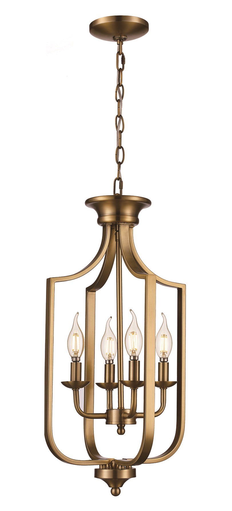 Hillcrest 22-in. High Antique Gold 4-Light Cage Chandelier