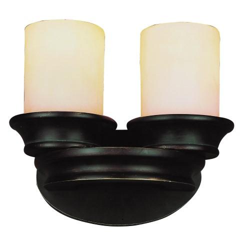 Two Light Rubbed Oil Bronze Tea Stain, Heavy Candle Glass Wall Light