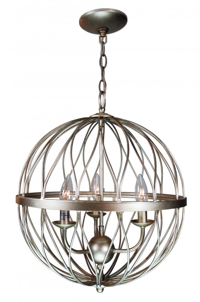 3LT CHANDELIER-ORB CAGE-MED-AS