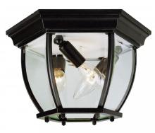 Trans Globe 4906 BC - Angelus 3-Light, Beveled Glass, Outdoor Flush Mount Ceiling Light with Open Base