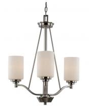 Trans Globe 70525-3 BN - Mod Pod 3-Light Single Tier Glass Shaded Chandelier