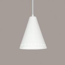 A-19 P804-B1-WCC - Greenlandia Pendant: Southern Hickory Burl (White Cord & Canopy)