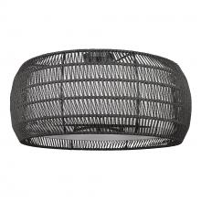 Golden 6805-6SF BLK-MBR - Everly 6 Light Semi-Flush in Matte Black with Modern Black Rattan Shade