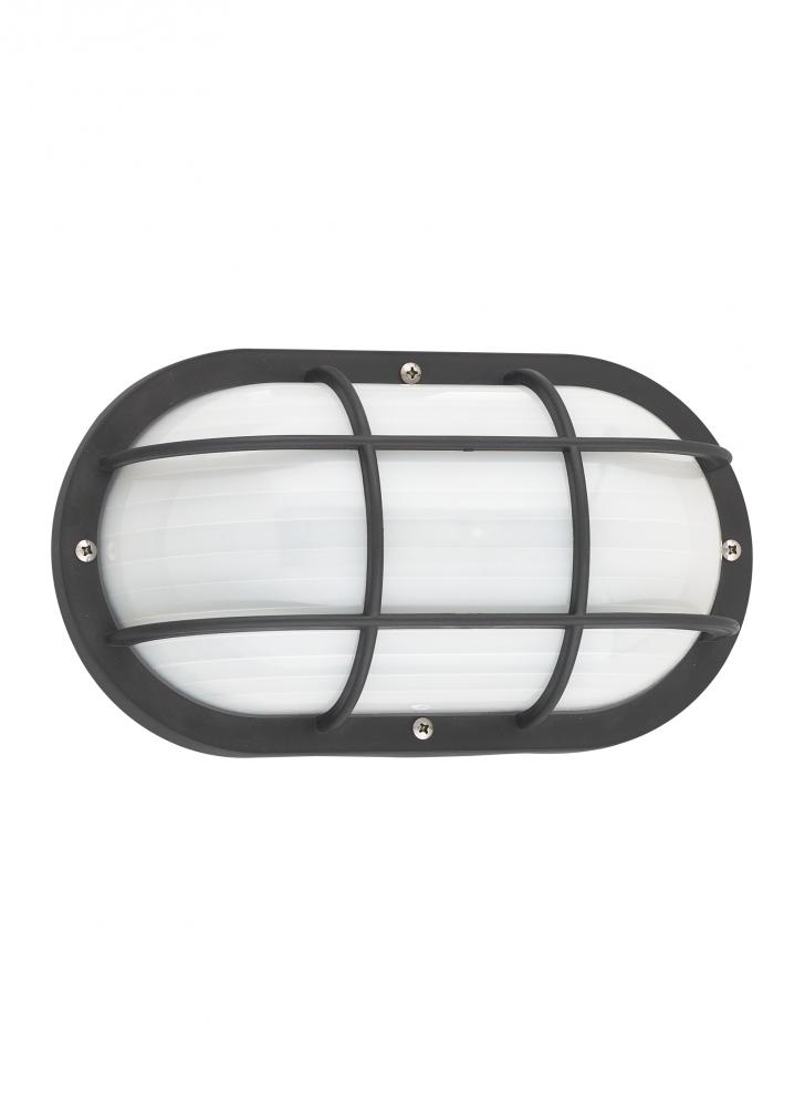 Bayside traditional 1-light outdoor exterior wall lantern sconce in black finish with polycarbonate
