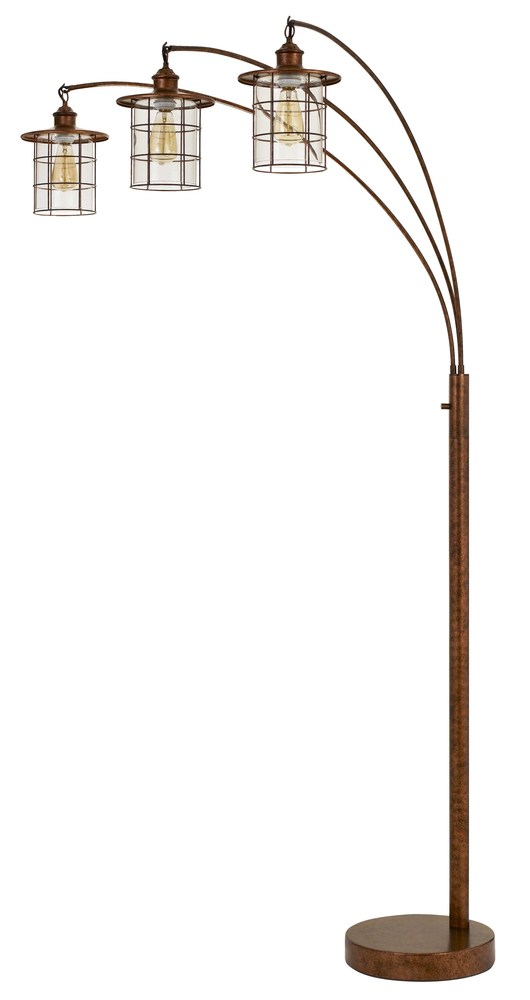 Silverton Arc Floor Lamp With Glass Shades (Edison Bulbs included)