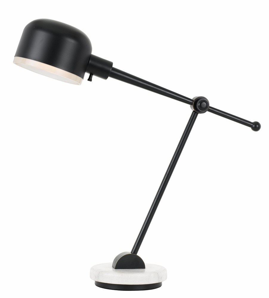 60W Allendale Metal Desk Lamp With Marble Base And Metal Shade