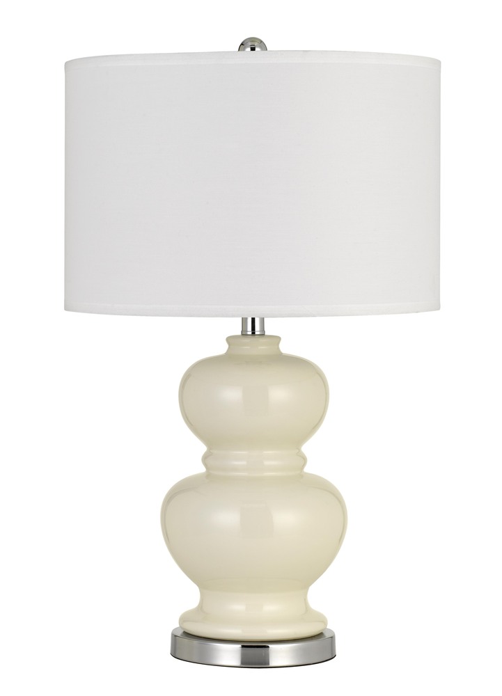 Bergamo Ceramic Table Lamp With Hardback White Fabric Shade (Sold And Priced As Pairs)