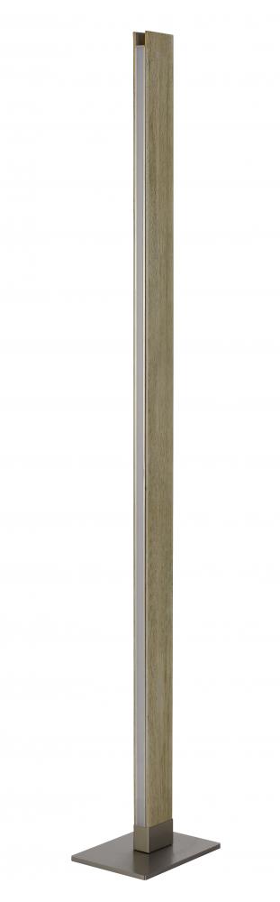 Colmar integrated LED Rubber wood floor lamp with dimmer control. 24W, 2100 lumen, 3000K.