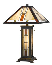 CAL Lighting BO-2719TB - 60W X 2 Tiffany Table Lamp With 7W Night Light