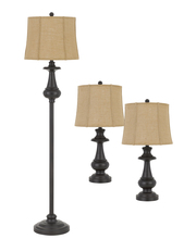 CAL Lighting BO-2962-3 - 100W Table And Floor Lamp. 1 Floor And 2 Table Lamps Packed in One Box