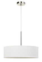 CAL Lighting FX-3731-OW - LED 18W Dimmable Pendant With Diffuser And Hardback Fabric Shade
