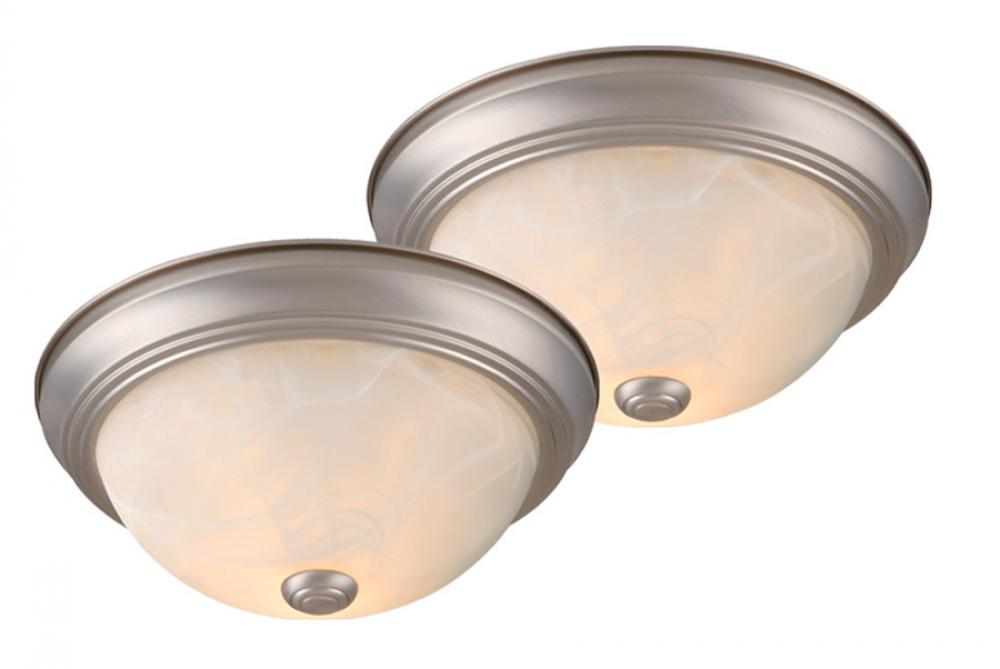 Twin Pack 13-in Flush Mount Ceiling Light Brushed Nickel (2 pack)