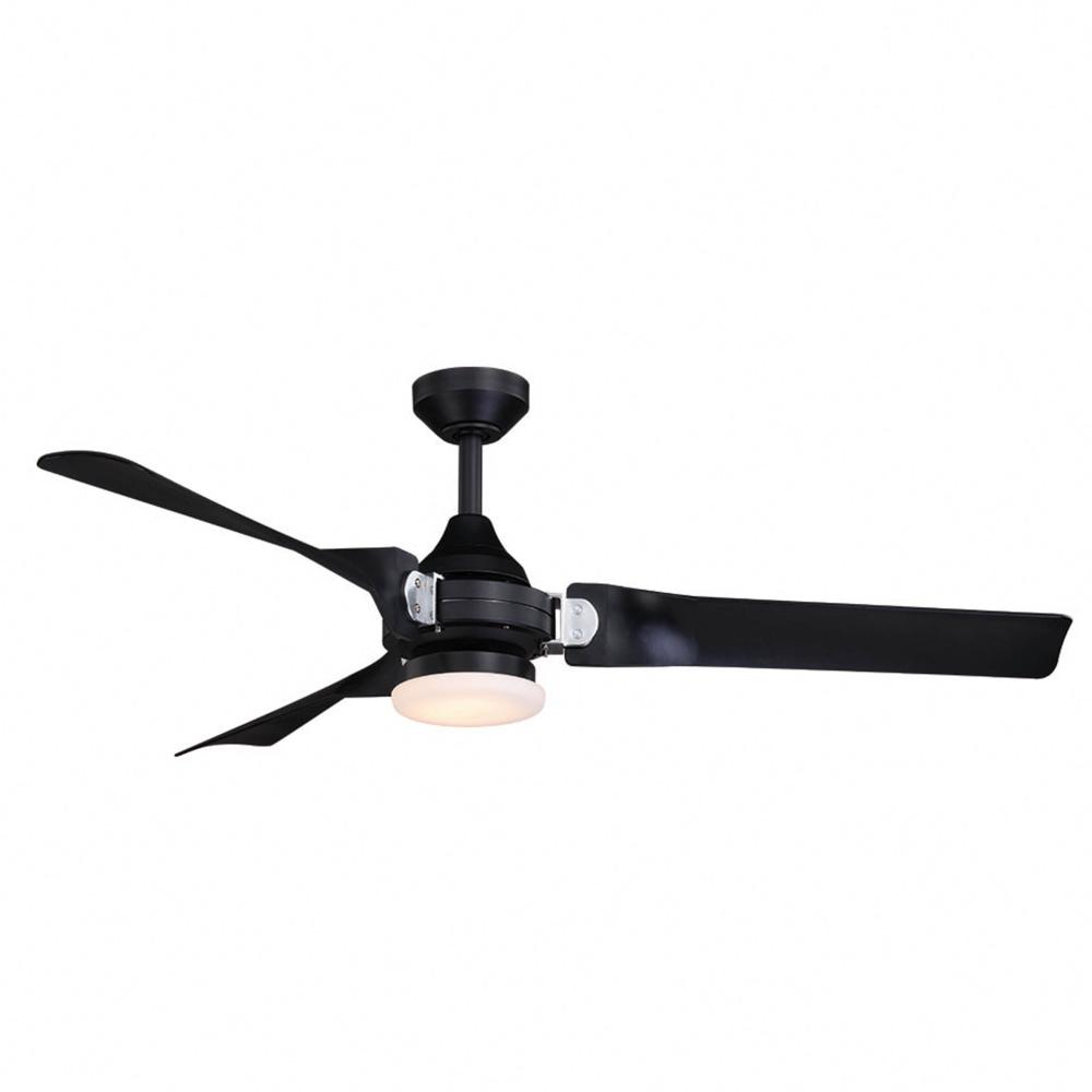 Austin 52 in. LED Ceiling Fan Black with Chrome