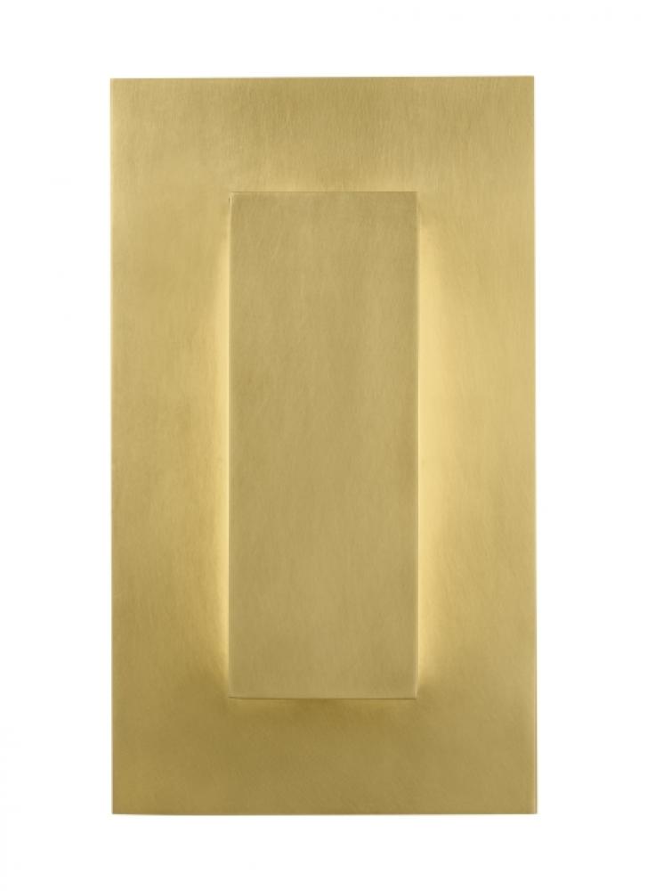 Aspen Contemporary dimmable LED 8 Outdoor Wall Sconce Light outdoor in a Natural Brass/Gold Colored