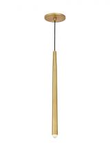 Visual Comfort & Co. Modern Collection 700TRSPPYL1RNB-LED930 - Modern Pylon dimmable LED 1 Light Ceiling Pendant Light in a Natural Brass/Gold Colored finish
